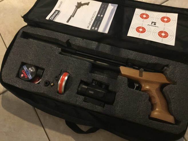 Nieuw luchtdruk pcp pistool compleet met pomp red dot tas etc