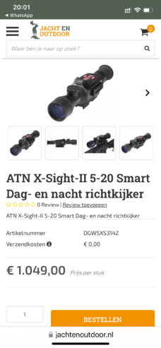 Evanix REX -FA PCP 9mm .357 met ATN x-side dag en nacht richtkijker